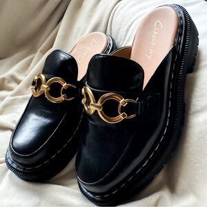 Circus by Sam Edelman Women's Elena Lug-Sole Mules Black Leather